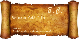 Beutum Célia névjegykártya